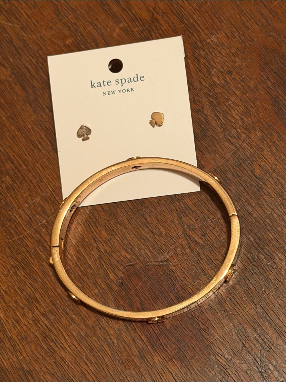 kate spade New York Rose Gold Bangle Bracelet and Studs